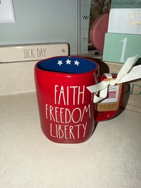 Rae dunn faith freedom liberty mug